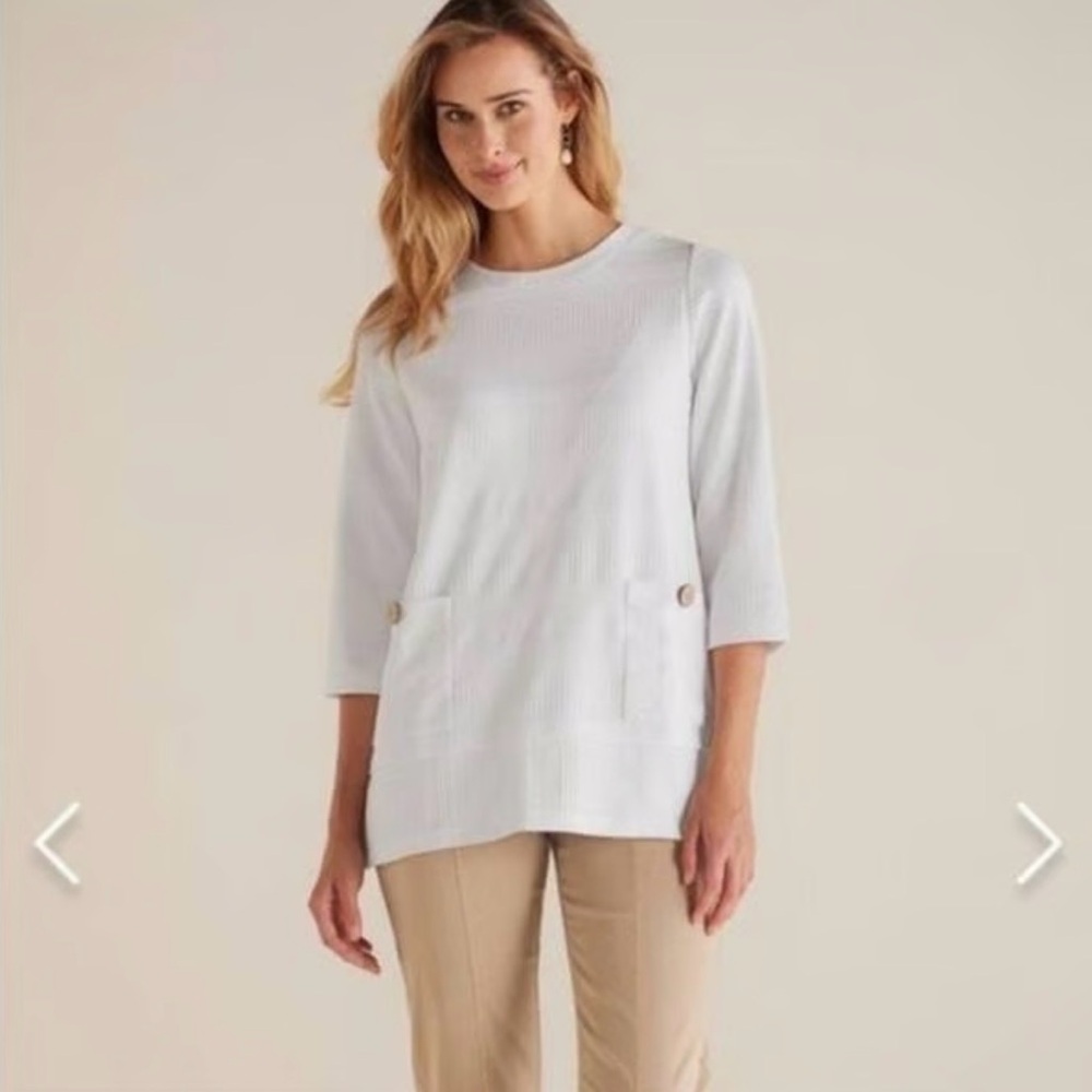 Soft Surroundings Kelly oversized 3/4 sleeve textured tunic